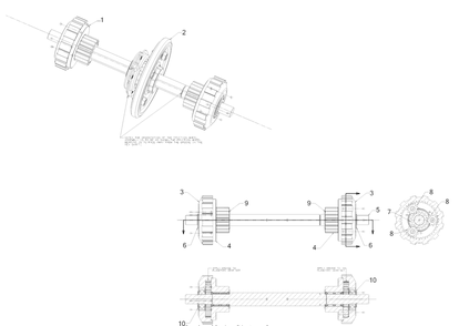 Planetary Shaft Assembly Diagram and Parts List for (31AH5DVB709)(2017) Cub Cadet Snow Blower